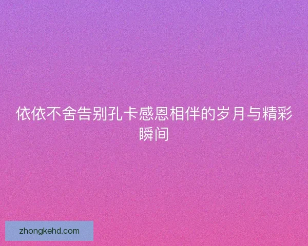 依依不舍告别孔卡感恩相伴的岁月与精彩瞬间 依依不舍告别孔卡感恩相伴的岁月与精彩瞬间